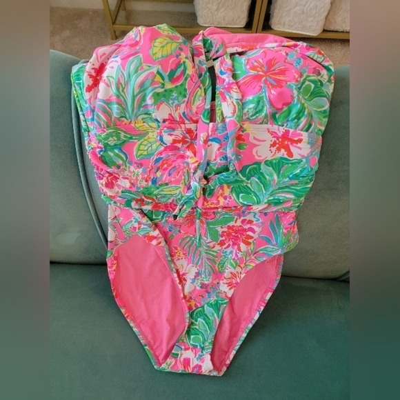 BNWT - Lilly Pulitzer Ledger Halter Swimsuit in Women's Size 12 - Picture 7 of 10